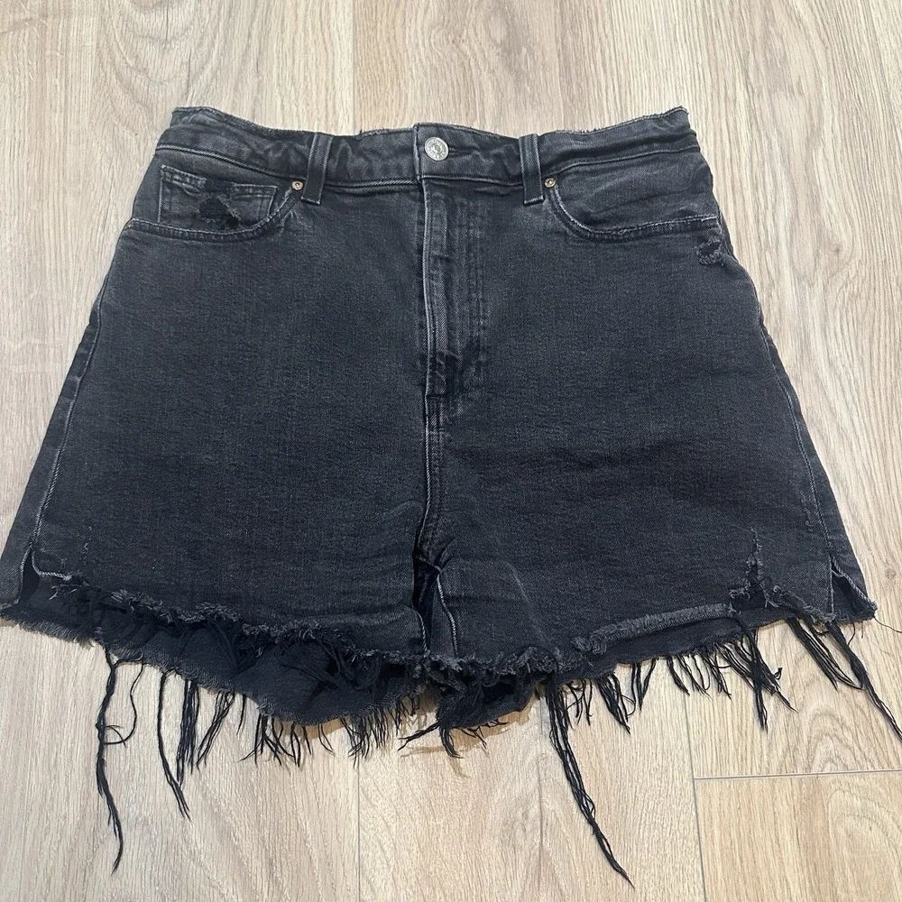Paige Dani Short - Dark Raven Destructed Size 29 Women's Wester High Rise - Picture 2 of 6